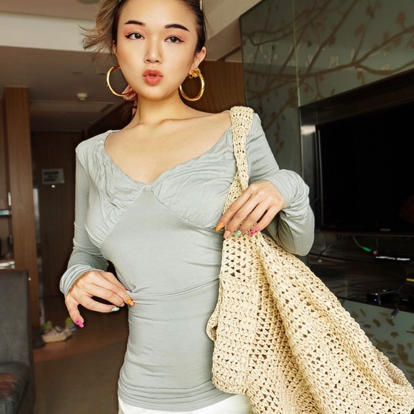 Revolve Tularosa Willow Top XS Gray $108 - Picture 2 of 7